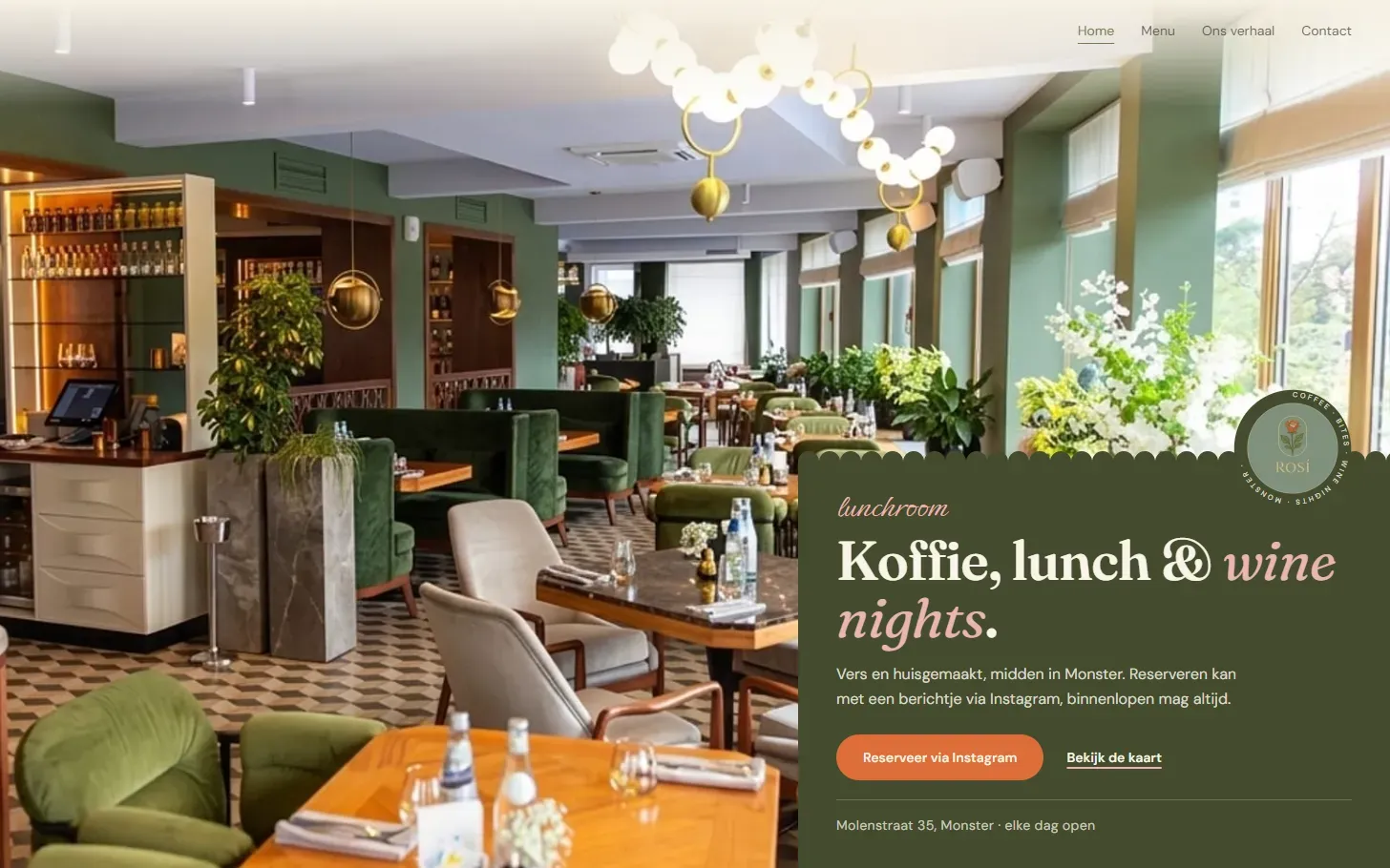 De nieuwe website van Lunchroom Rosí in Monster.